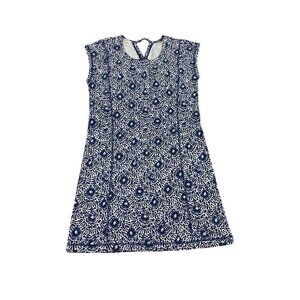 T By Talbots Women's Blue Printed A Line Soft Cotton Dress - SP
